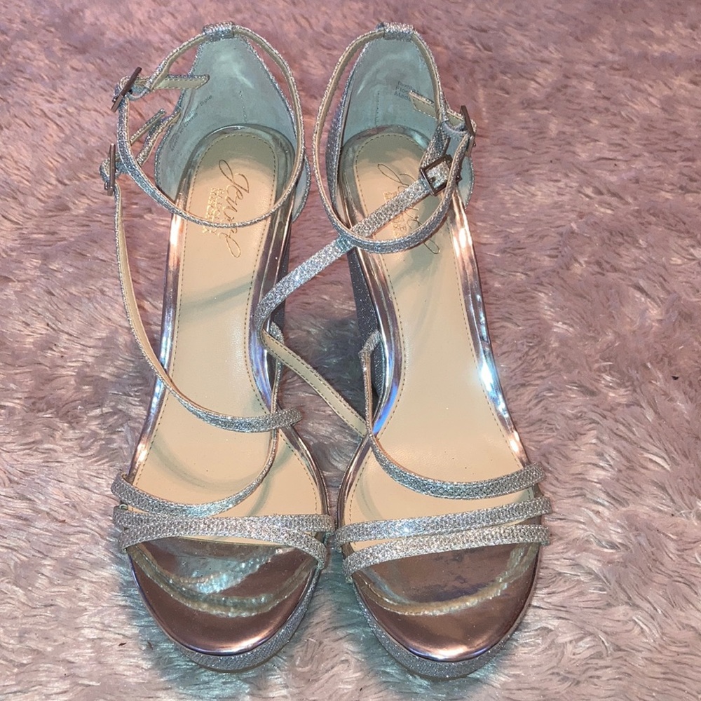 Badgley Mischka Silver Heels
